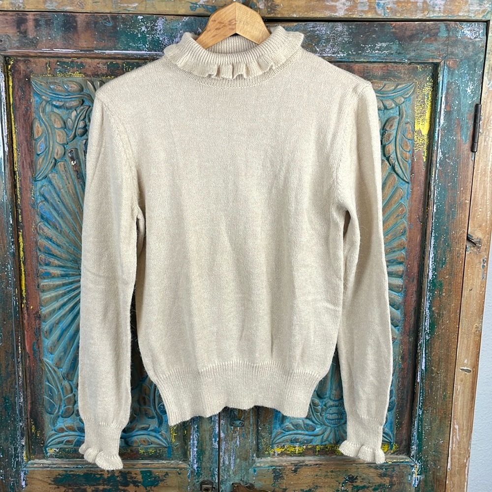 Vintage Sears sweater with ruffle turtleneck